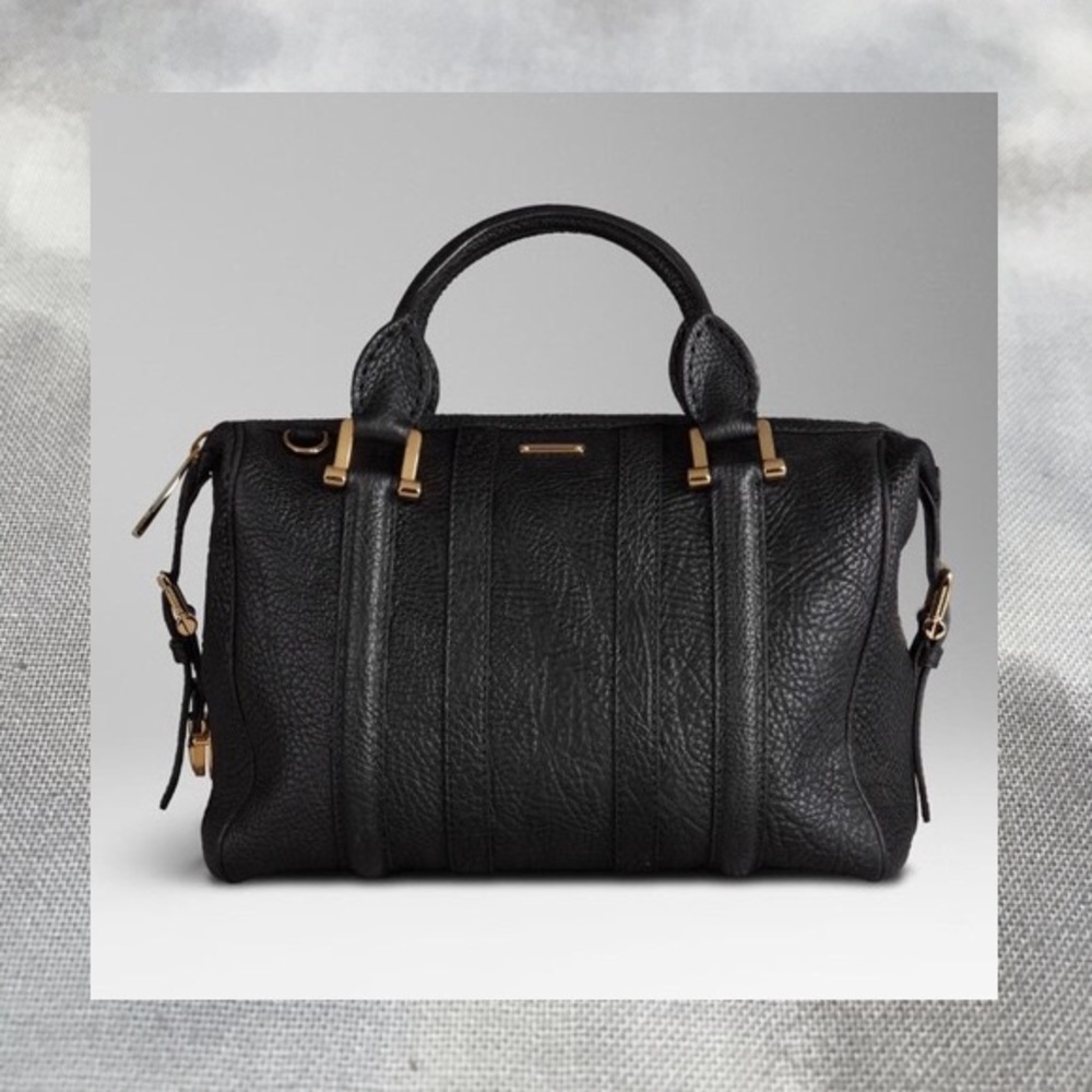 BURBERRY PRORSUM nevinson black leather satchel